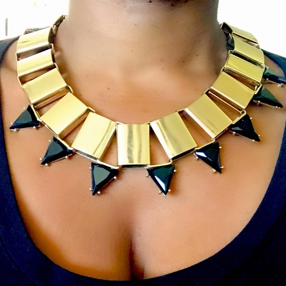Black and Gold Adjustable Egyptian Necklace - Picture 2 of 3
